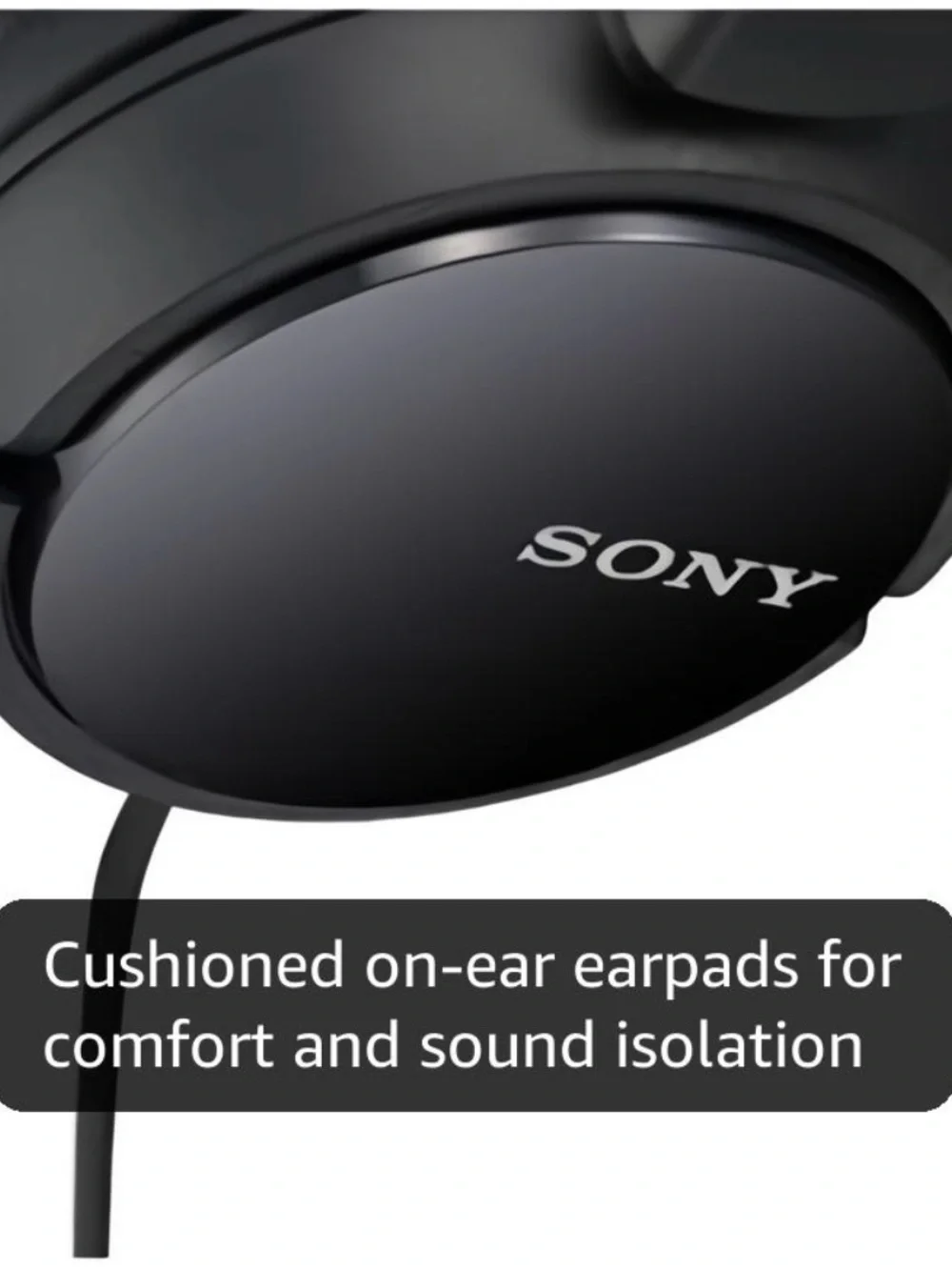 Sony Black On-Ear Wired Headphones with Cushioned Ear Pads